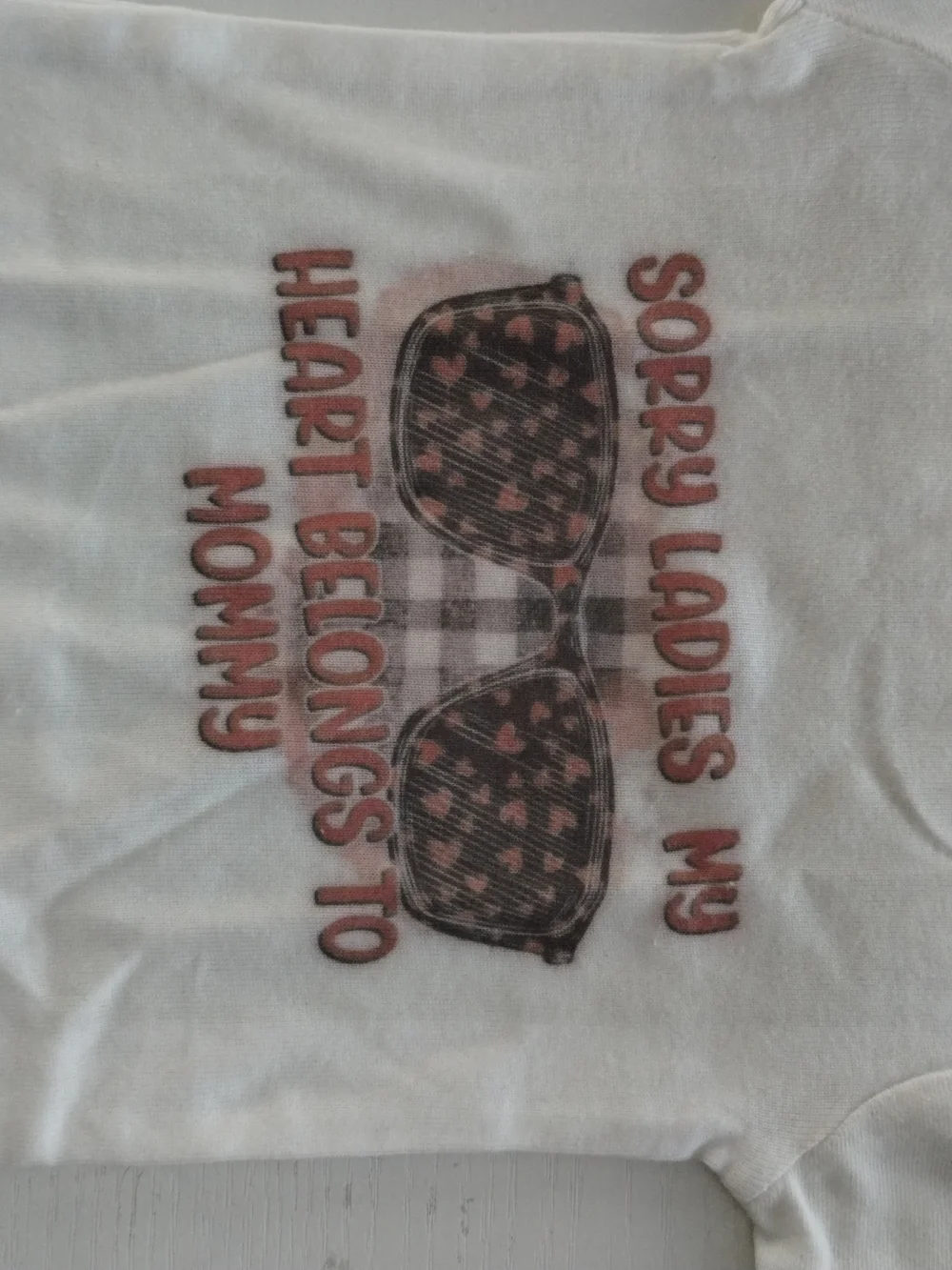 White Baby Tee with Pink Sunglasses Graphic